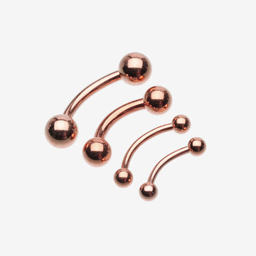 Rose Gold Plated Basic Curved Barbell Ring-Rose Gold